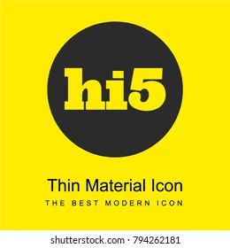 Hi5 social logo bright yellow material minimal icon or logo design