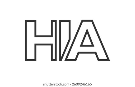 HIA logo design template with strong and modern bold text. Initial based vector logotype featuring simple and minimal typography. Trendy company identity ideal for businesses brand presence.