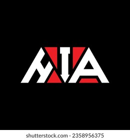HIA Dreieck Buchstaben Logo Design mit Dreieck Form. HIA Dreieck Logo Design Monogramm. HIA Dreieck-Vektorlogo-Vorlage mit roter Farbe. HIA Dreieckslogo Einfach, elegant und luxuriös.
