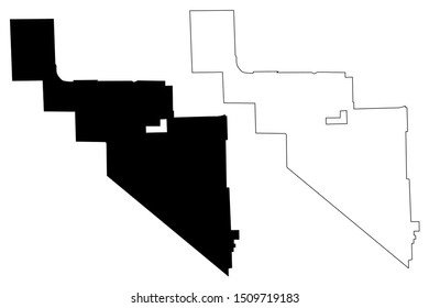 Hialeah City ( United States cities, United States of America, usa city) map vector illustration, scribble sketch City of Hialeah map