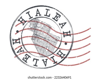 Hialeah, FL, USA Stamp Map Postal. Silhouette Seal Roads and Streets. Passport Round Design. Vector Icon. Design Retro Travel National Symbol.