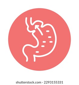 Hiatal hernia color line icon. Isolated vector element. Outline pictogram for web page, mobile app, promo