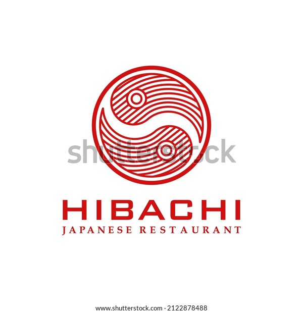 Hibachi japanese\
restaurant logo in red
