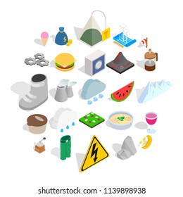Hibernal icons set. Isometric set of 25 hibernal vector icons for web isolated on white background