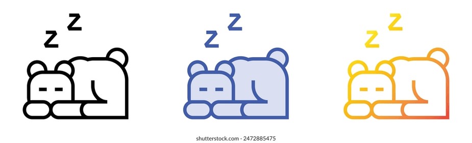hibernate icon. Linear, Blue Fill and Gradient Style Design Isolated On White Background