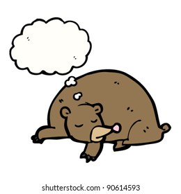 hibernating bear with thought bubble