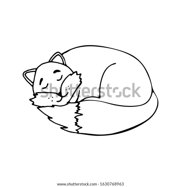 Hibernating Fox Design Element Nature Wildlife Stock Vector (Royalty ...