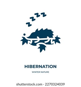 hibernation vector icon. hibernation, frigid, hibernal filled icons from flat winter nature concept. Isolated black glyph icon, vector illustration symbol element for web design and mobile apps
