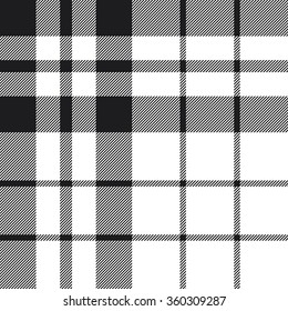 Hibernian fc tartan check plaid black and white pattern seamless.Vector illustration. EPS 10. No transparency. No gradients.