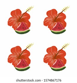 Hibicus Flower pattern. seamless pattern design for background
