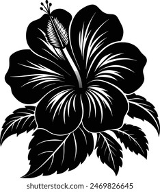 Arte vectorial de diseño de flores de hibisco