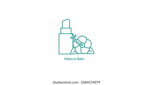Hibiscus Balm Jar Vector Icon, Natural Skincare, Herbal Beauty
