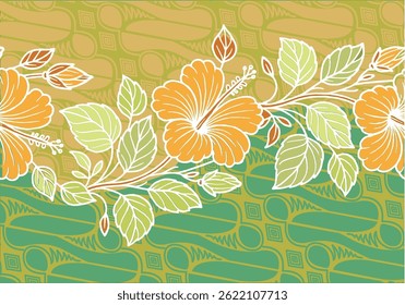 Hibiscus Batik Motif, a very distinctive Indonesian batik motif