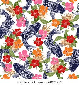 Hibiscus carp pattern