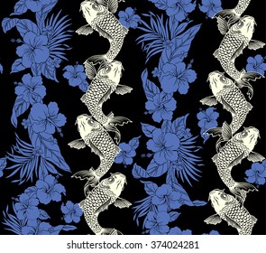 Hibiscus carp pattern