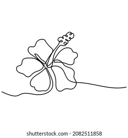 hibiscus continuous line vector design