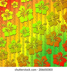 Hibiscus Exotic Tribal Pattern