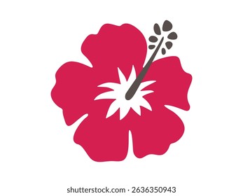 Hibiscus flat design icon vector illustration
