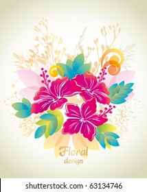 Hibiscus. Fondo floral.