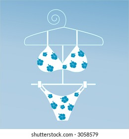 hibiscus flower bikini vector