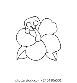 Hibiscus flower bloom vector symbol emoji
