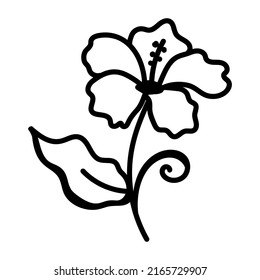 Hibiscus Flower Doodle Icon Stock Vector (Royalty Free) 2165729907 ...