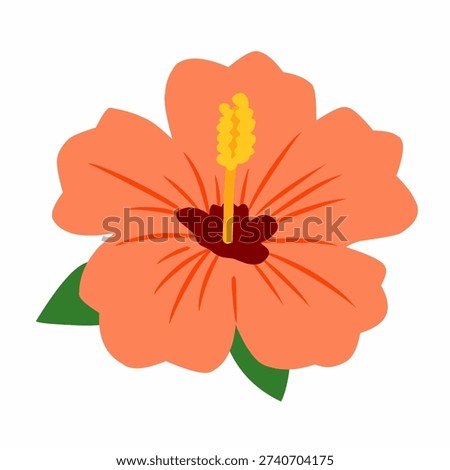 Hibiscus flower in flat style for tropical summer theme. Great for decoration and branding projects.