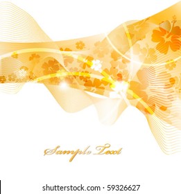 Hibiscus flower golden background