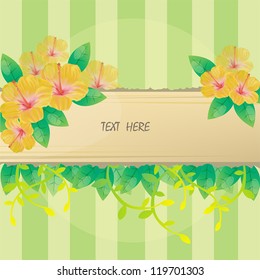 Hibiscus Flower green background and notepad for everyone to use.
