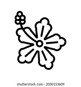 hibiscus flower hawaii line icon vector. hibiscus flower hawaii sign. isolated contour symbol black illustration