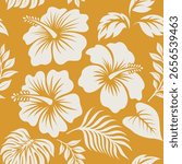 Hibiscus flower hawaii seamless pattern.