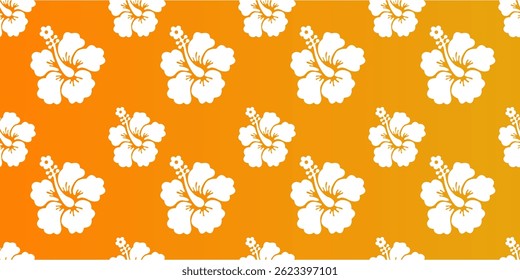 Hibiscus flower Hawaiian tropical seamless pattern. nature floral abstract back ground.