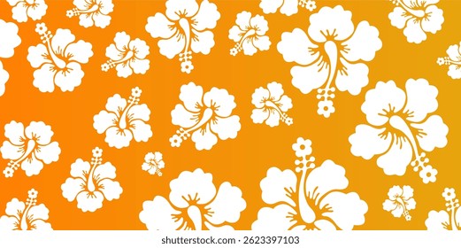 Hibiscus flower Hawaiian tropical seamless pattern. nature floral abstract back ground.