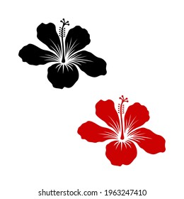 Icono de flor hibiscus ilustración vectorial plana