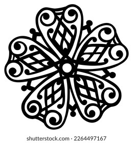 Hibiscus. Flower icon. Flower line. Ink art.