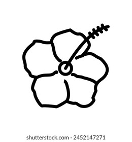 Hibiskus-Blüten-Icon-Linie Vektorgrafik