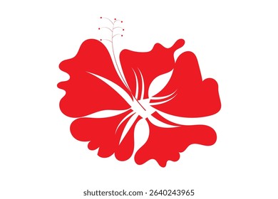hibiscus flower icon on white background.