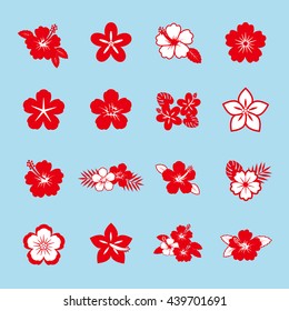 Hibiscus Flower Icon Set