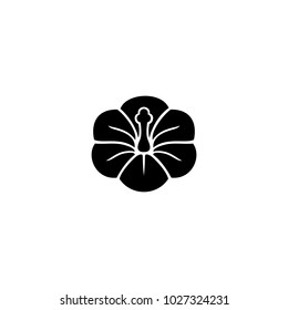 Hibiscus Flower, Icon, Vector