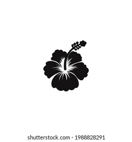 hibiscus flower icon vector on a white background