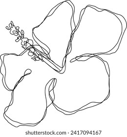 Hibiscus Flower Line Art | Floral Hawaiian Continuous Line Design