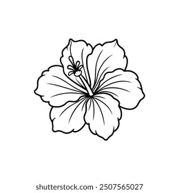 Hibiscus flower line art vector design