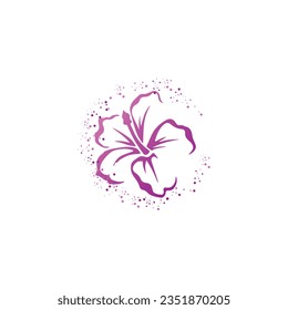 Hibiscus flower logo design icon vector fresh nature blooming illustration. hibiscus logo icon vector isolated on white background
