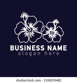 Hibiscus flower logo icon vector template