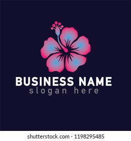 Hibiscus flower logo icon vector template