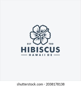 Hibiscus flower logo template design vector