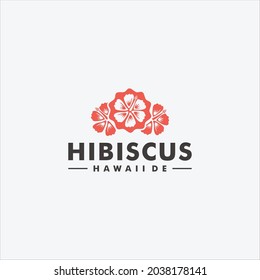 Hibiscus flower logo template design vector