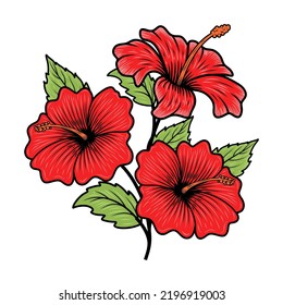 Hibiscus flower logo vector. a hibiscus flower tropical plant. simple symbol for business with flower icon