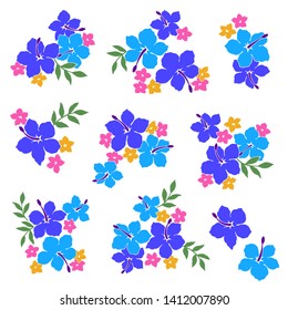 Hibiscus flower material vector illustration