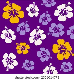 Hibiscus flower pattern design.tropical  pattern.Abstract flower of summer pattern deign.